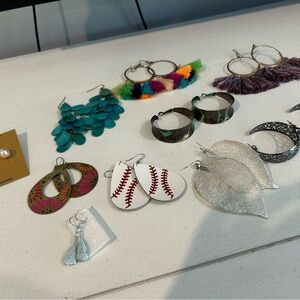 Lot of 10 pairs of earrings. 2 brand new.